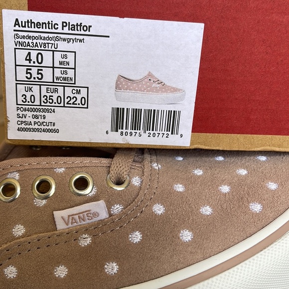 Vans Authentic Platforms Suede Polka Dot Shwgry/True White WMNS - Picture 16 of 16